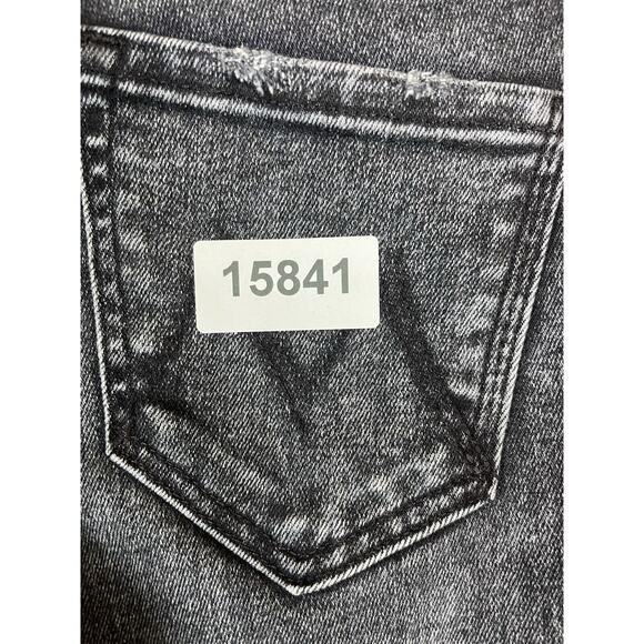 Mother Jeans Womens 24 Black The Runaway Flared Raw Hem Leg Stretch Slim Fit - Picture 14 of 14